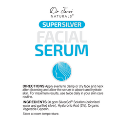 SUPER PRICE! • SuperSilver Facial Serum, 2oz size with 20ppm Nano Silver & Hyaluronic Acid