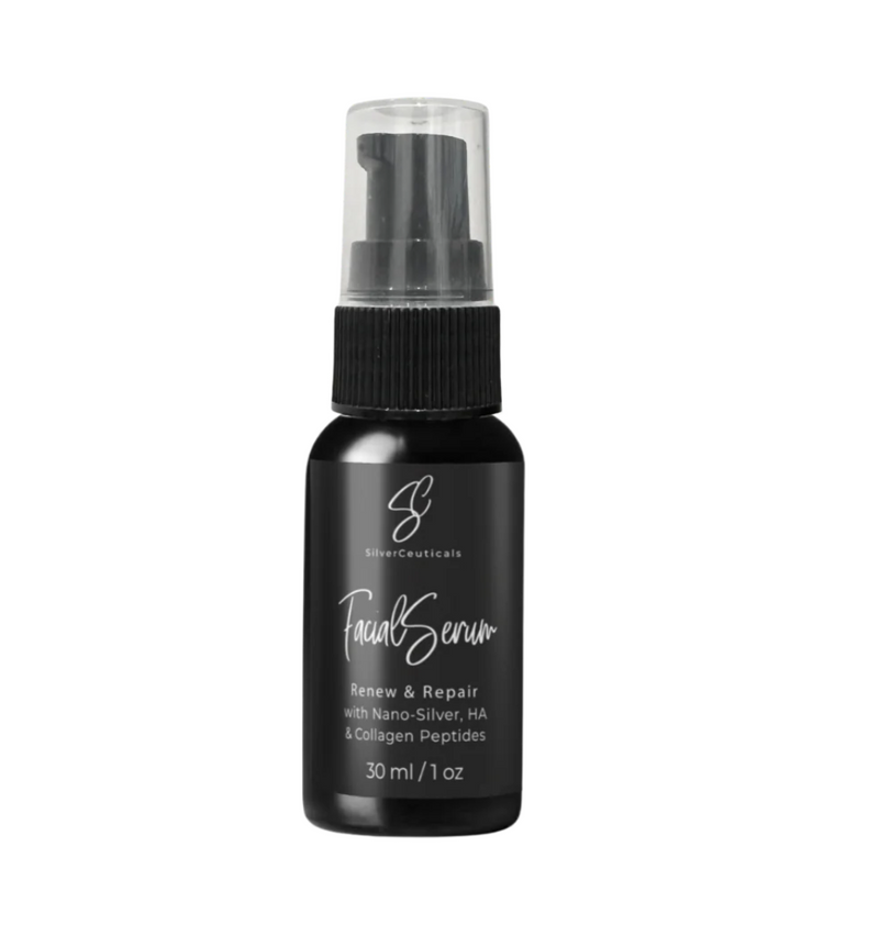 ReNew & RePair Facial Serum with Marine Collagen Peptides, Hyaluronic Acid and Triple Action Nano-Silver